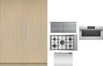 6 Piece Package Includes Refrigerator, Freezer, Cooktop, Wall Oven, Hood And Dishwasher